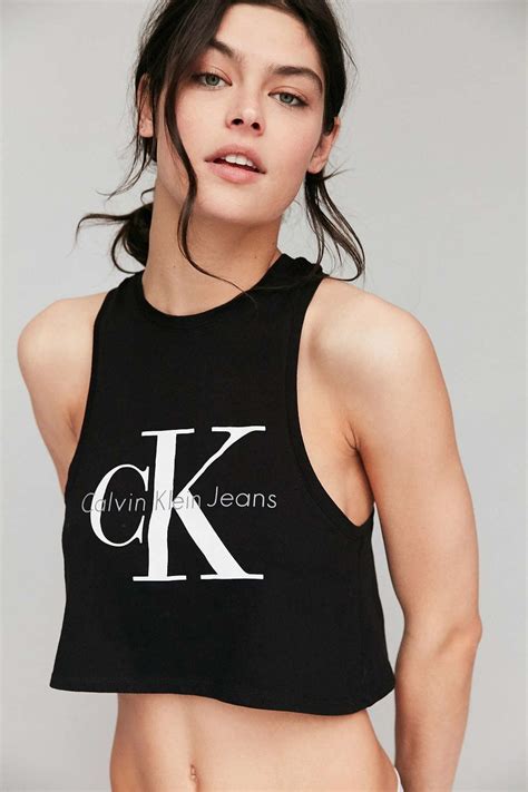 calvin klein crop top cheap|calvin klein cropped tank top.